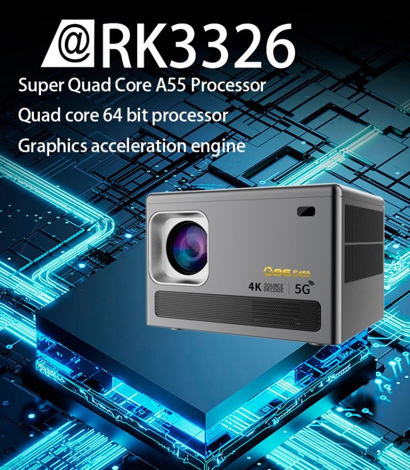 E450 Smart Projector Android 9.0 WIFI 4K Video Projector